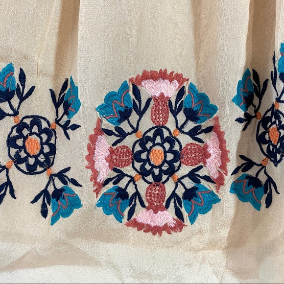 Muche et Muchette Boho Embroidered Blouse Top O/S - Picture 3 of 6